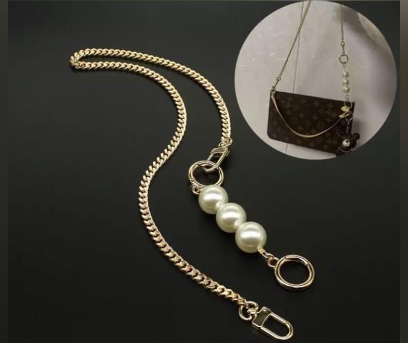 Lv Louis Vuitton Bag accessories extension chain shoulder strap 3 pearl bag  chain