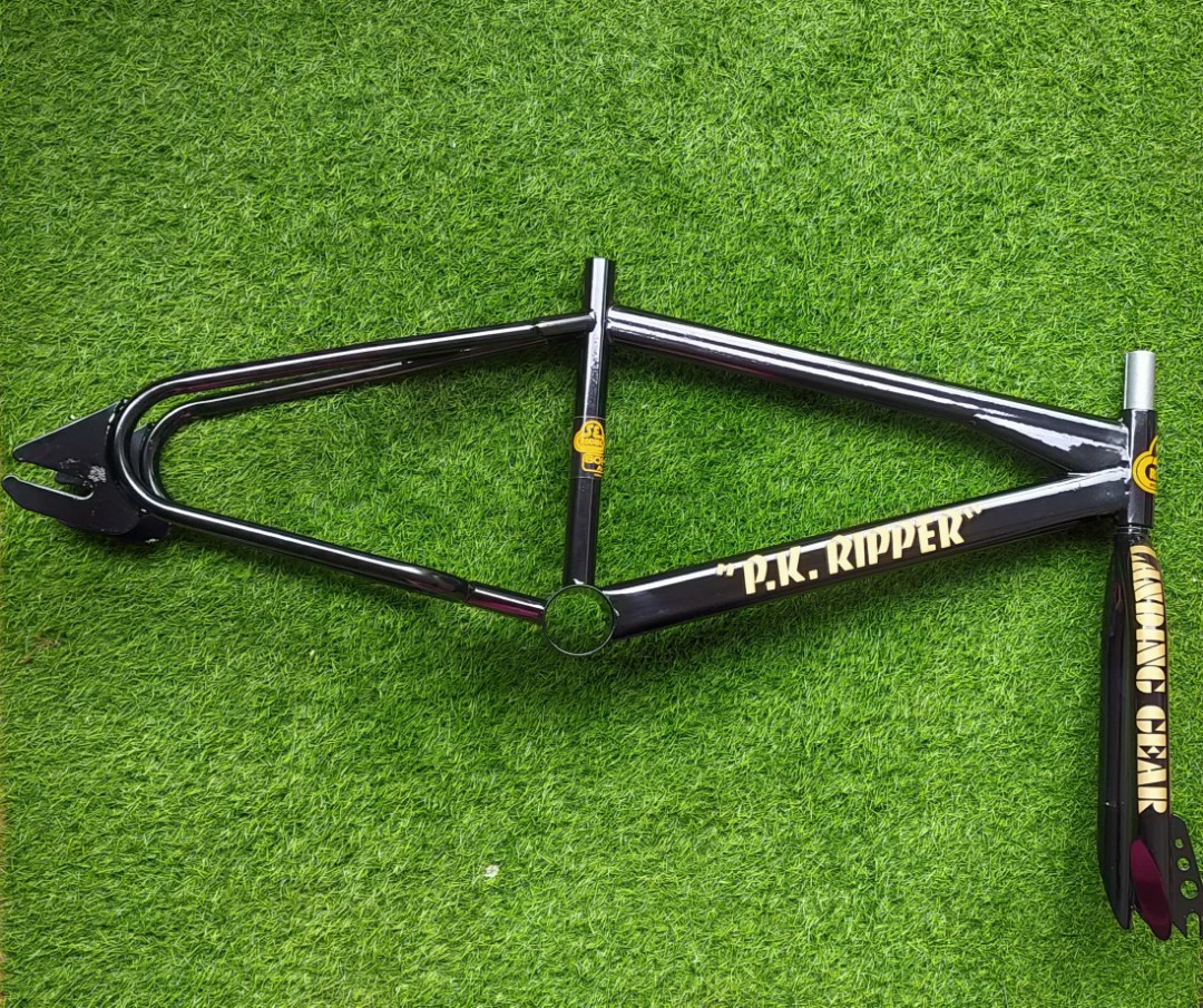 BMX FRAME FORK PK RIPPER BLACK GOLD Sports Equipment