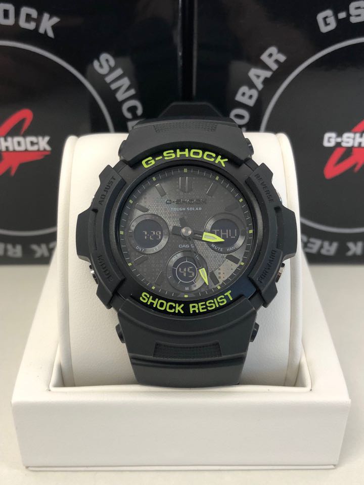 Casio G-Shock AWR-M100SDC-1A 光動能Solar 黑綠色電子指針雙顯示200米