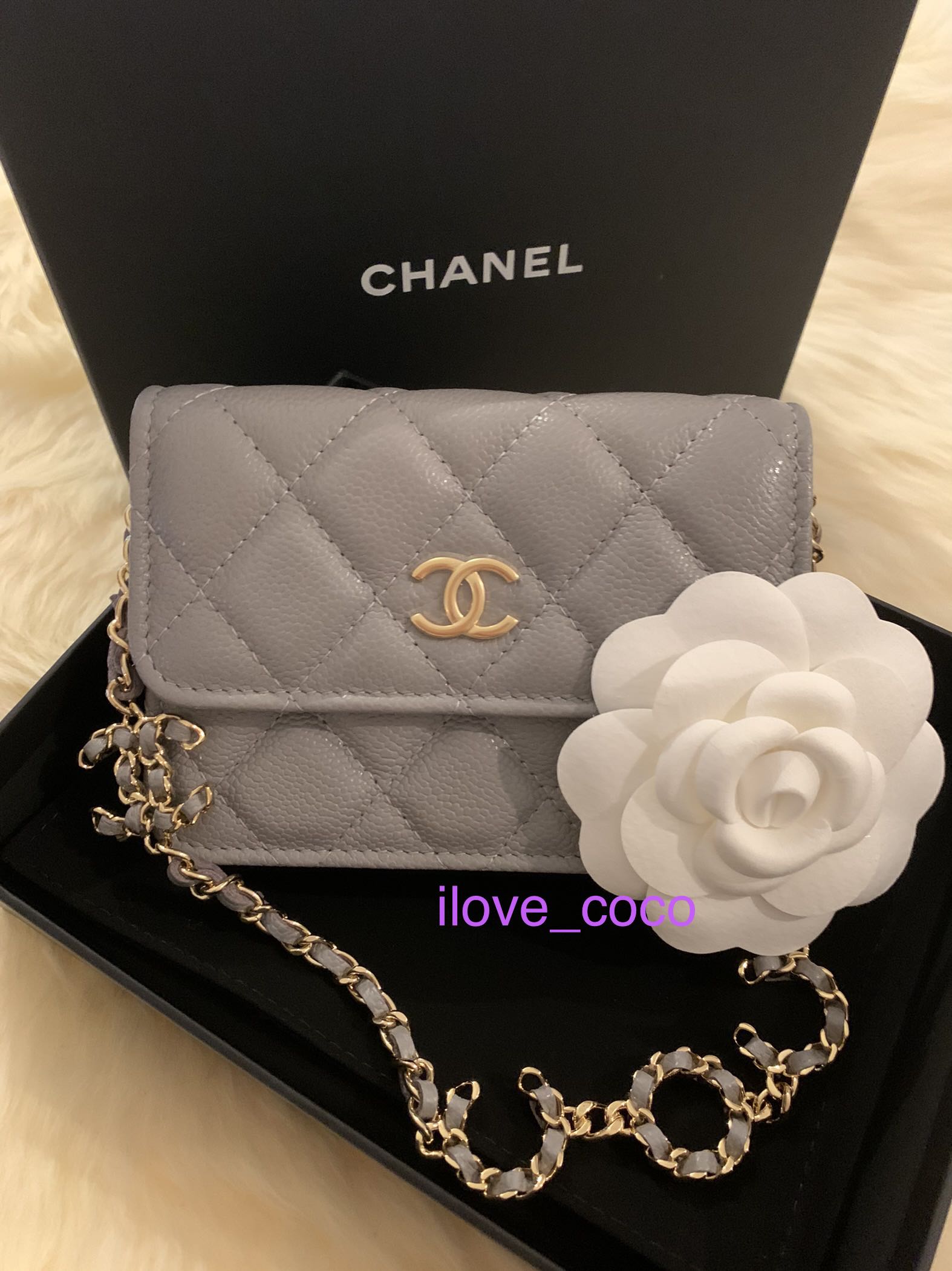 CHANEL, Accessories, Chanel Camellia Bow Phone Case With Chain Quilted Lambskin  Iphone 2 Pro Black