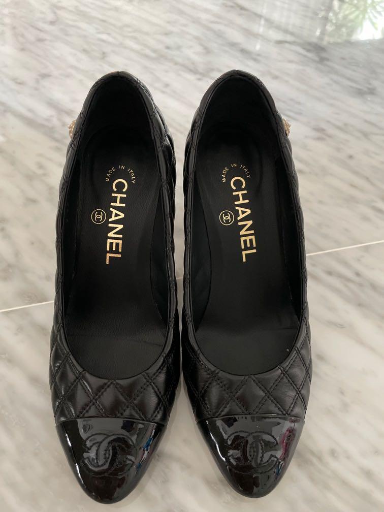 Chanel top quilted heels