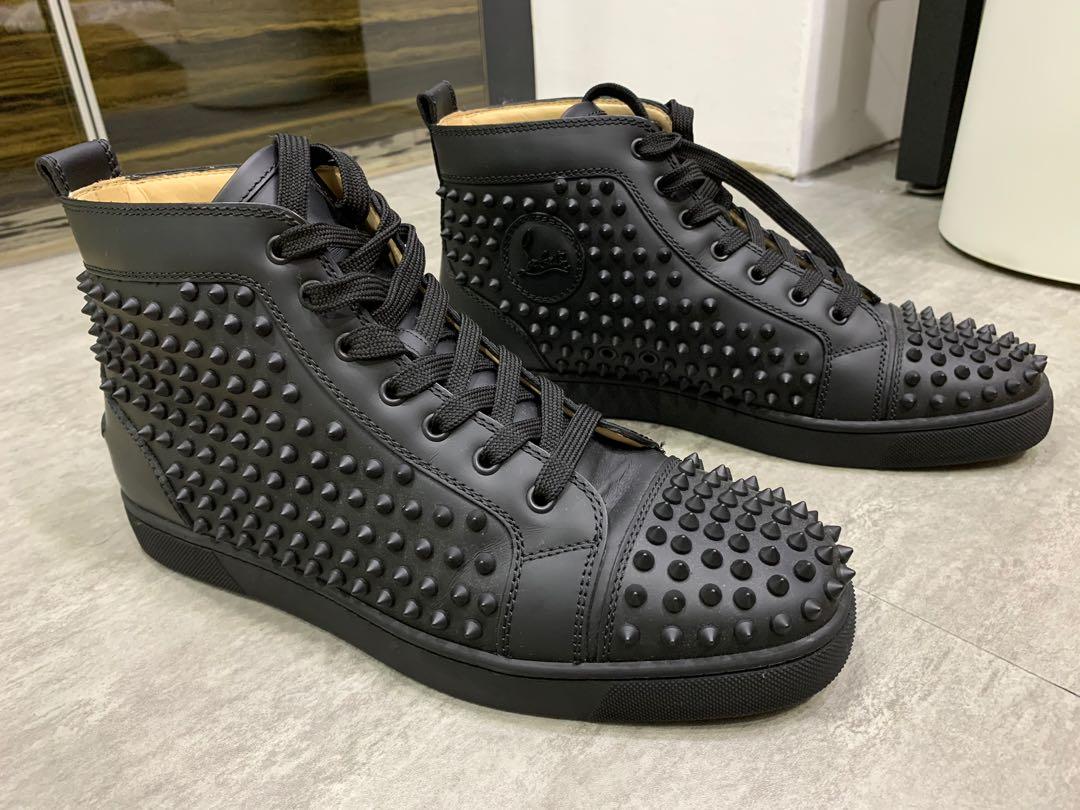 Christian Louboutin Louis Flat Spikes Matte Black EU44