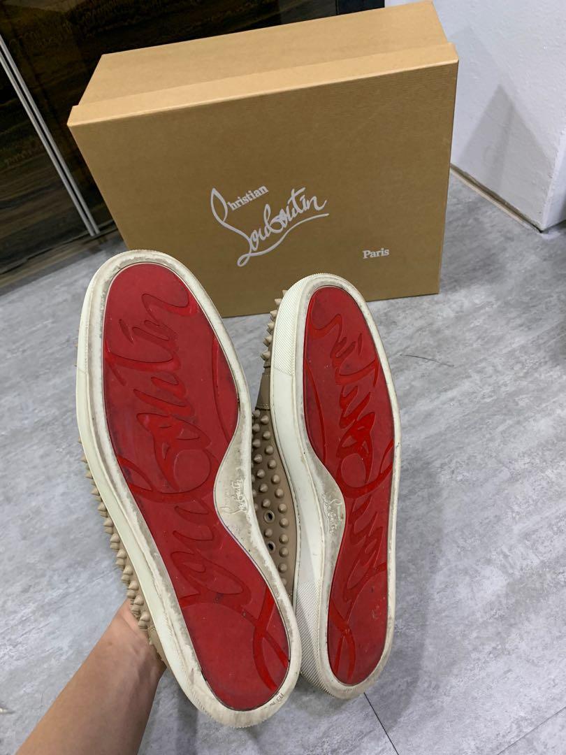 Christian Louboutin Louis Flat Spikes Beige EU44 Luxury Sneakers