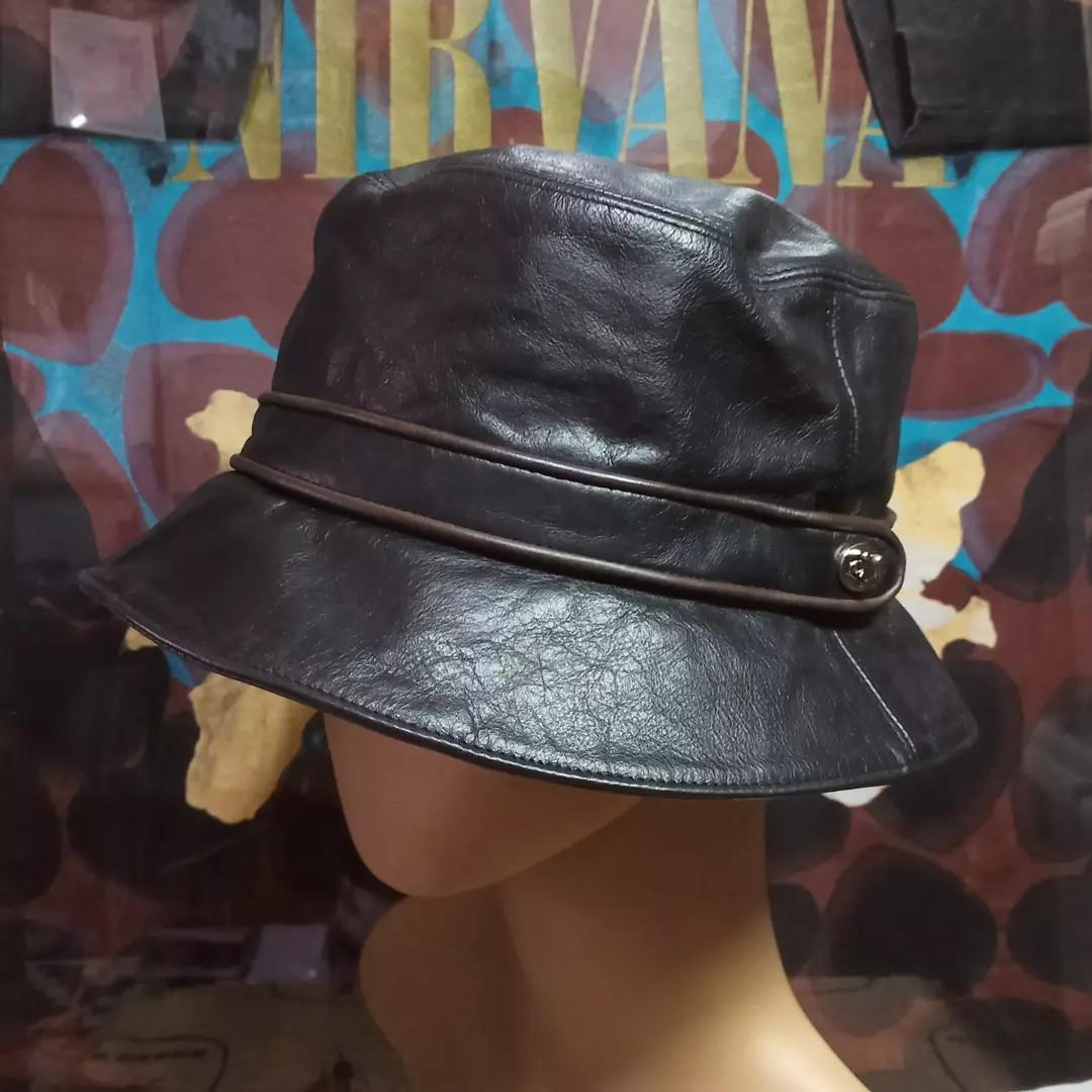Coach online leather hat