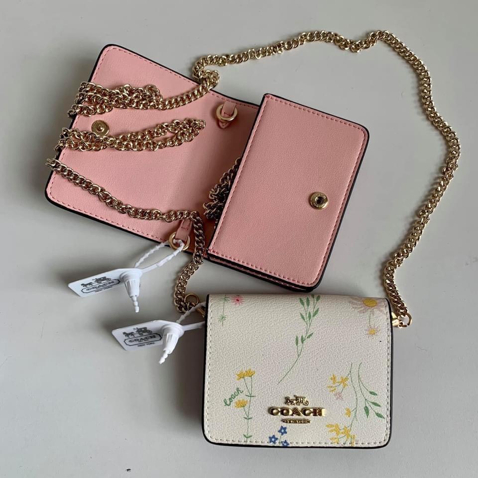 COACH Zip Card Case With Spaced Wildflower Print