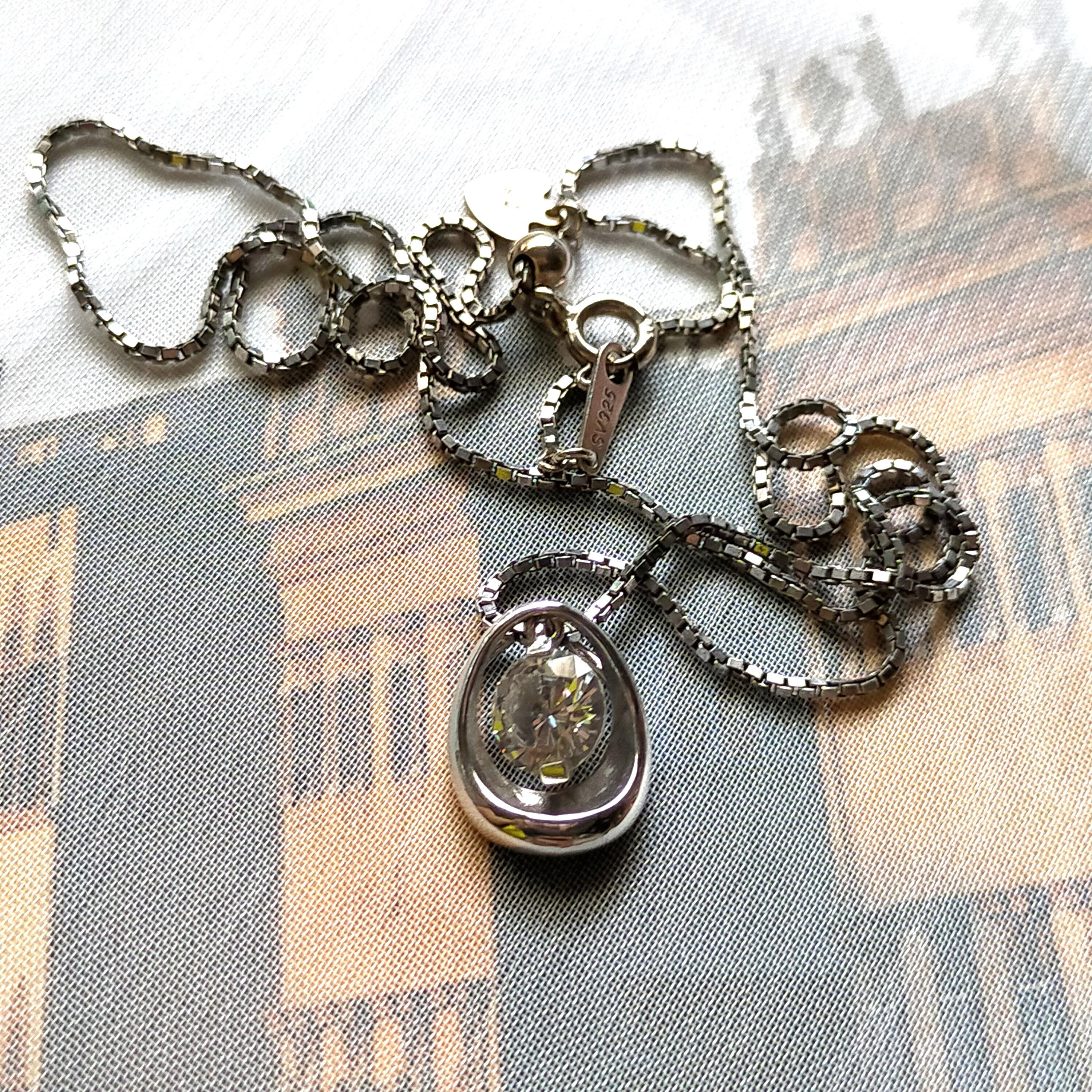 Dainty SV 925 necklace with cubic zirconia