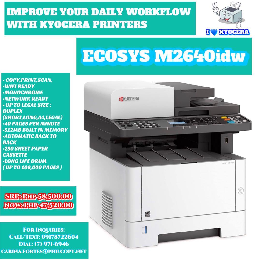 ECOSYS M2640idw wifi ready printer, Computers & Tech, Printers
