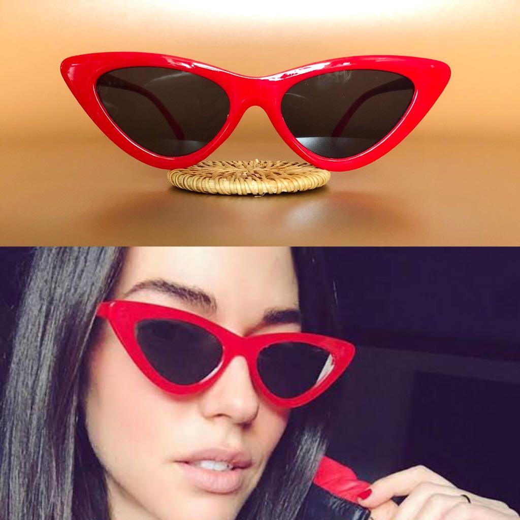 Red retro cat eye discount sunglasses