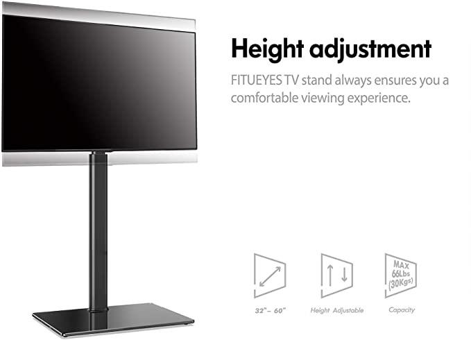 Fitueyes universal tv stand base with swivel mount 2025 height adjustable for 32 to 60 inch tv tt106002gb