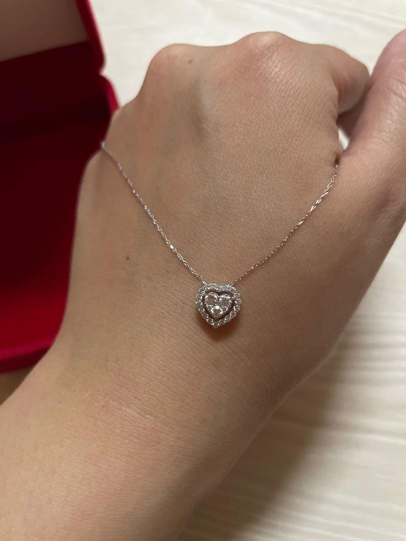 Heart Diamond Necklace (Category: Necklaces) located in Manila. Submitted by chesses (Listing ID 1110716777, Image 1). Description: Heart Diamond Necklace .30ct 18k hk setting 16” adjustable White Gold chain No certificate Sf c/o buyer.