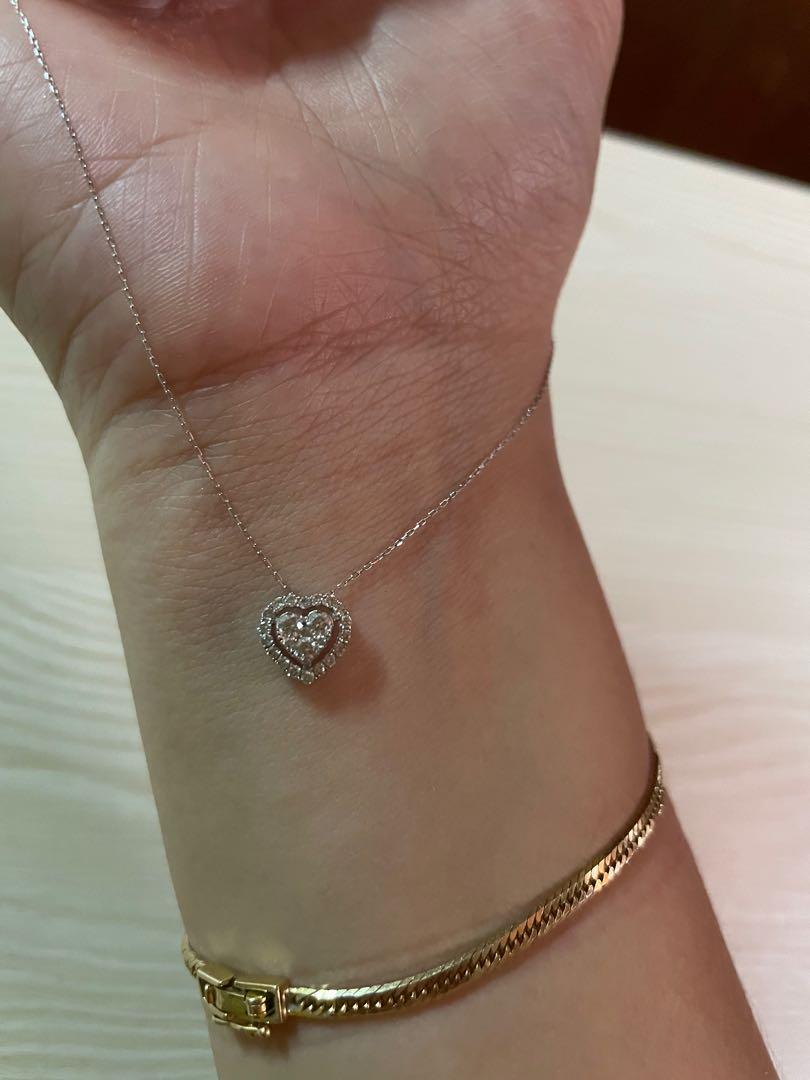 Heart Diamond Necklace (Category: Necklaces) located in Manila. Submitted by chesses (Listing ID 1110716777, Image 2). Description: Heart Diamond Necklace .30ct 18k hk setting 16” adjustable White Gold chain No certificate Sf c/o buyer.