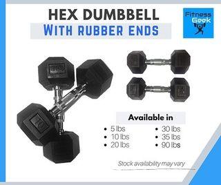 Hex Dumbbell With Rubber ends