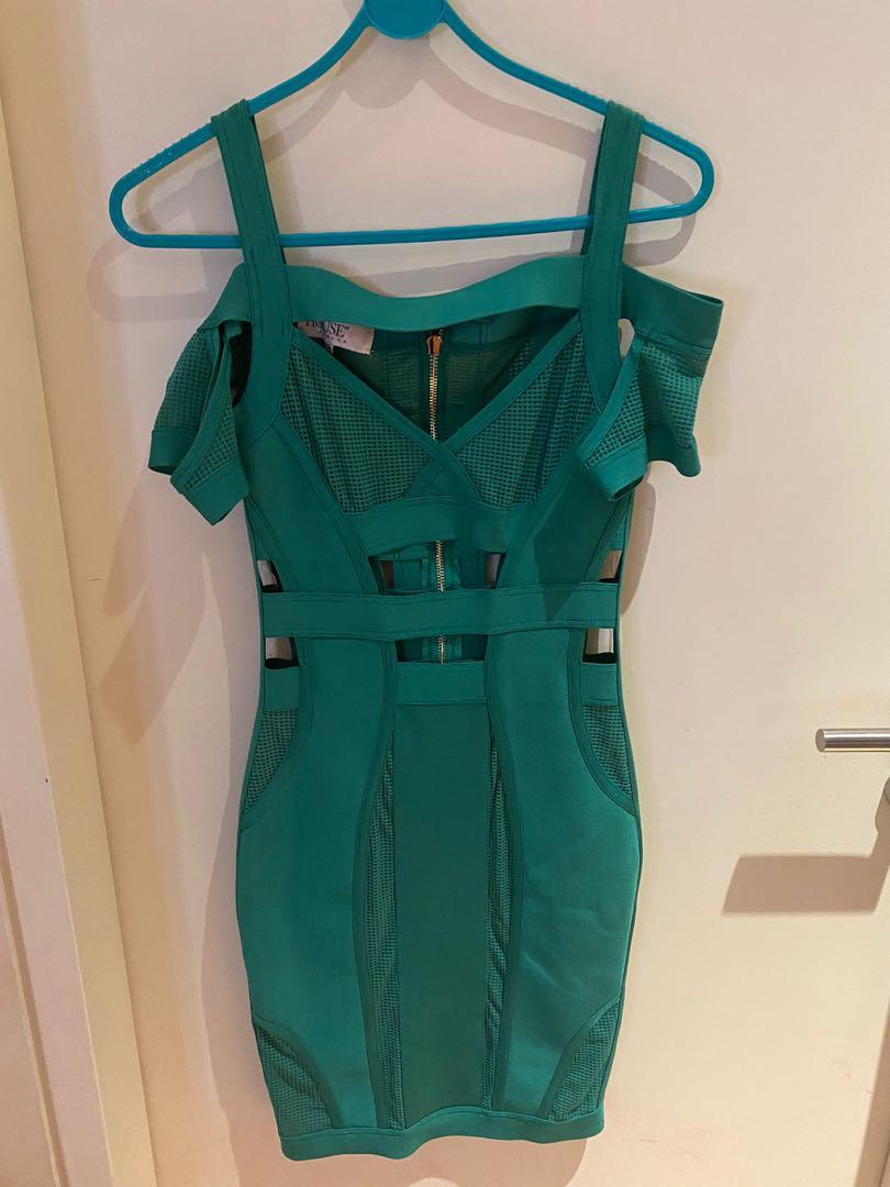 house of cb green bandage dress House of CB Ltd.edition The Og Olive Green Midi Bandage Dress UK S main image 1