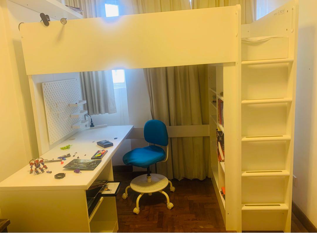 IKEA Stuva loft bed with desk and chair Furniture Home Living