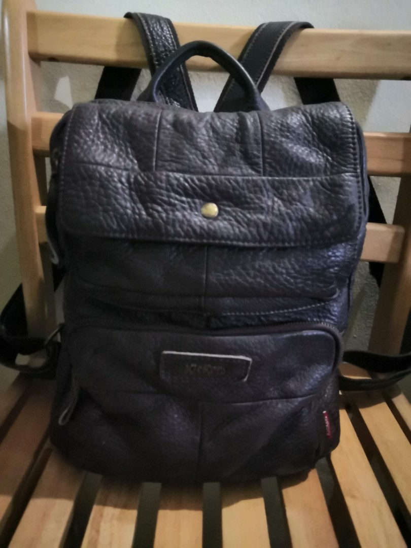 kickers leather backpack