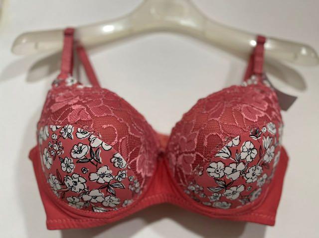 Gilly Hicks 32C BRA SET Victoria's Secret XS panty HOT PINK white