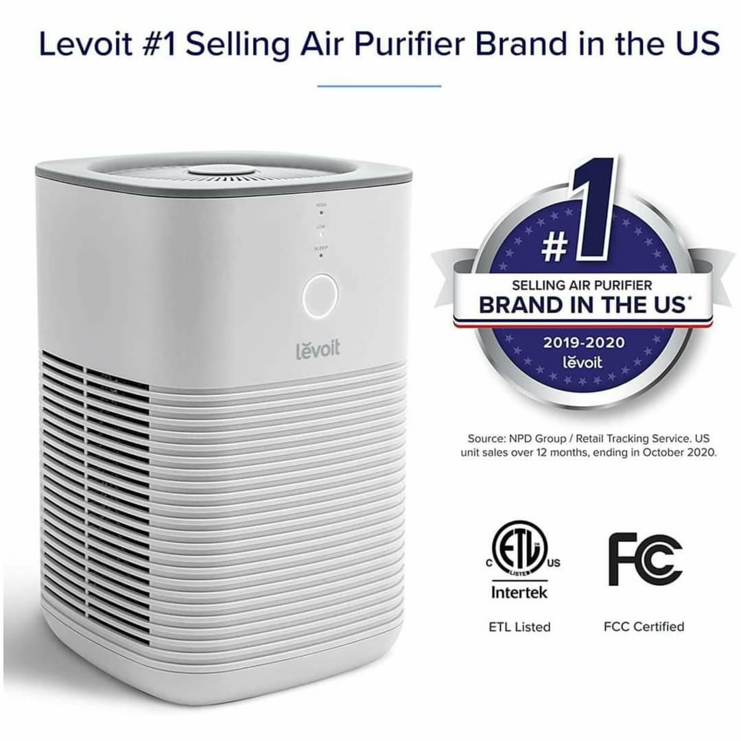  LEVOIT Air Purifier for Home Bedroom, HEPA Fresheners Filter  Small Room Cleaner with Fragrance Sponge for Smoke, Allergies, Pet Dander,  Odor, Dust Remover, Office, Desktop, Table Top, 1 Pack, White 