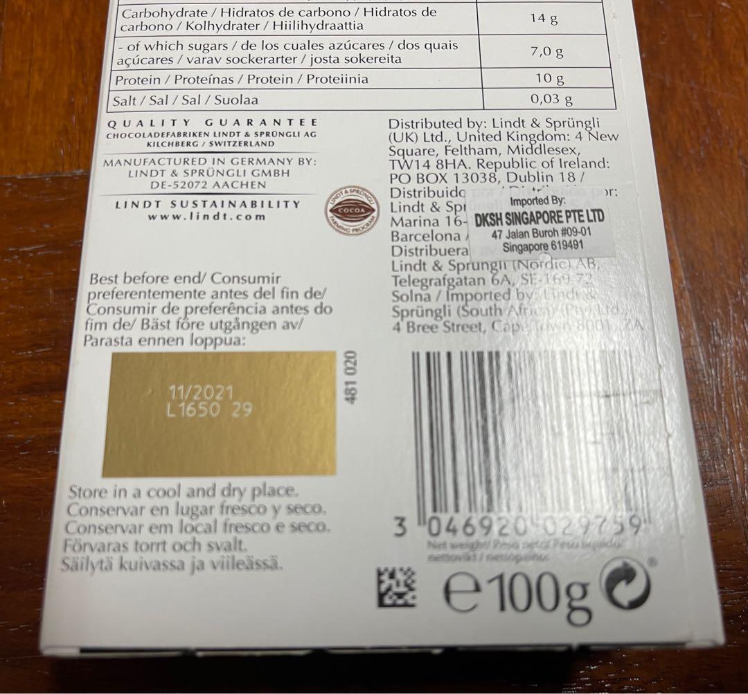 Lindt Excellence 90 Coca Dark Chocolate Food Drinks Beverages On Carousell