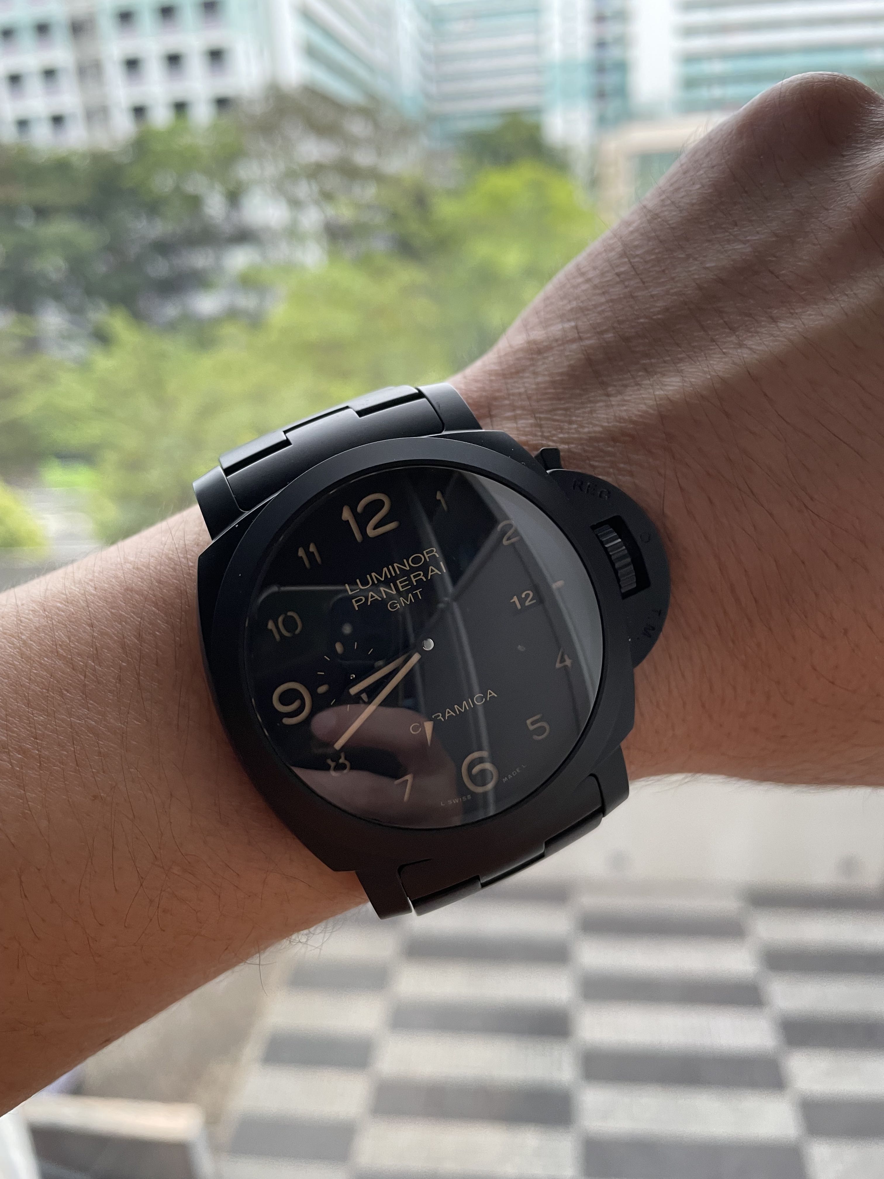 LOWEST VERY RARE 44mm Panerai Pam 438 Tuttonero Luminor GMT