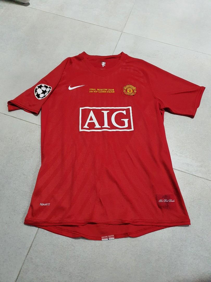 Manchester United 07/08 Champions League final Jersey sized L with Ronaldo  printset, stitching and UCL badge, Men's Fashion, Tops & Sets, Tshirts &  Polo Shirts on Carousell