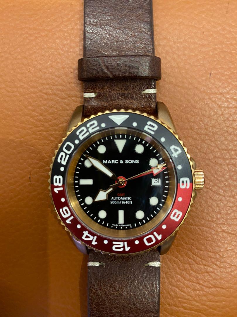 Marc & sons top diver watch automatic gmt