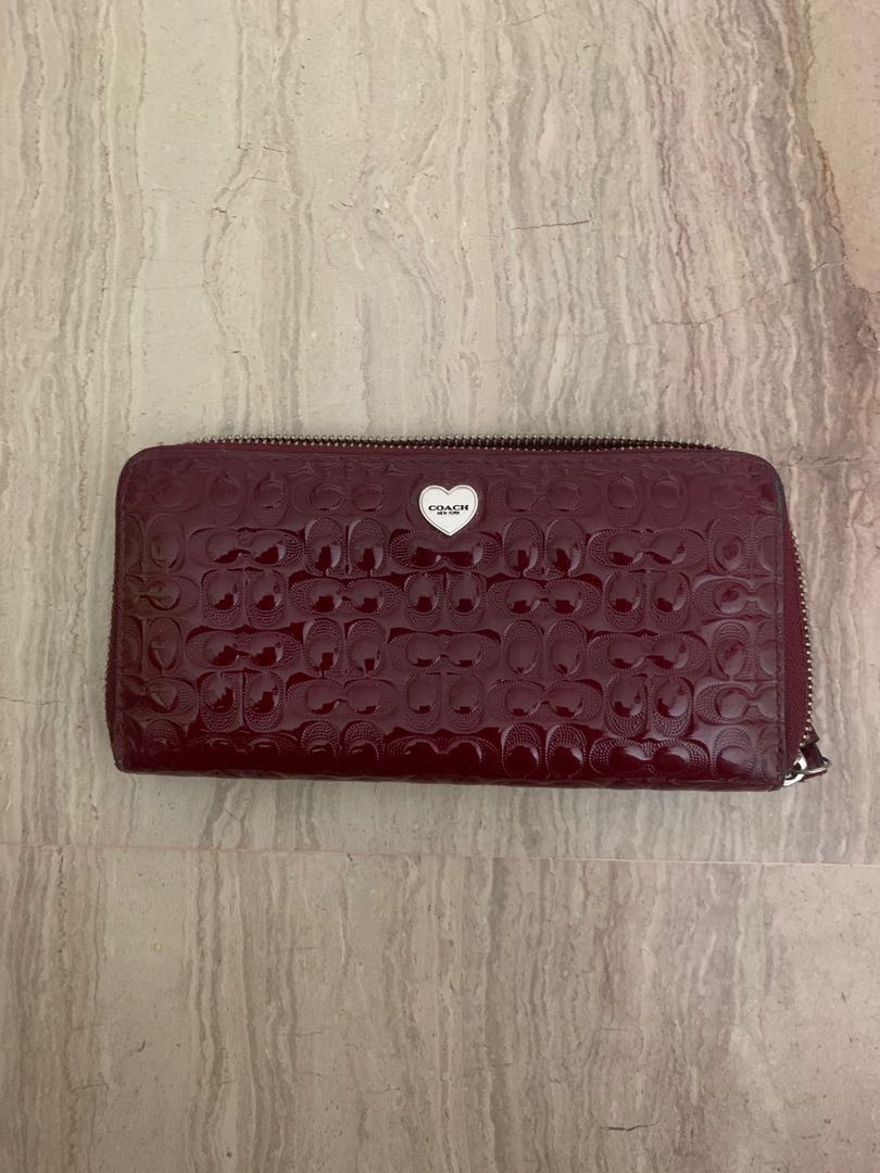 maroon coach wallet