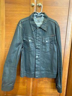 Nudie Black Coated Denim Jacket