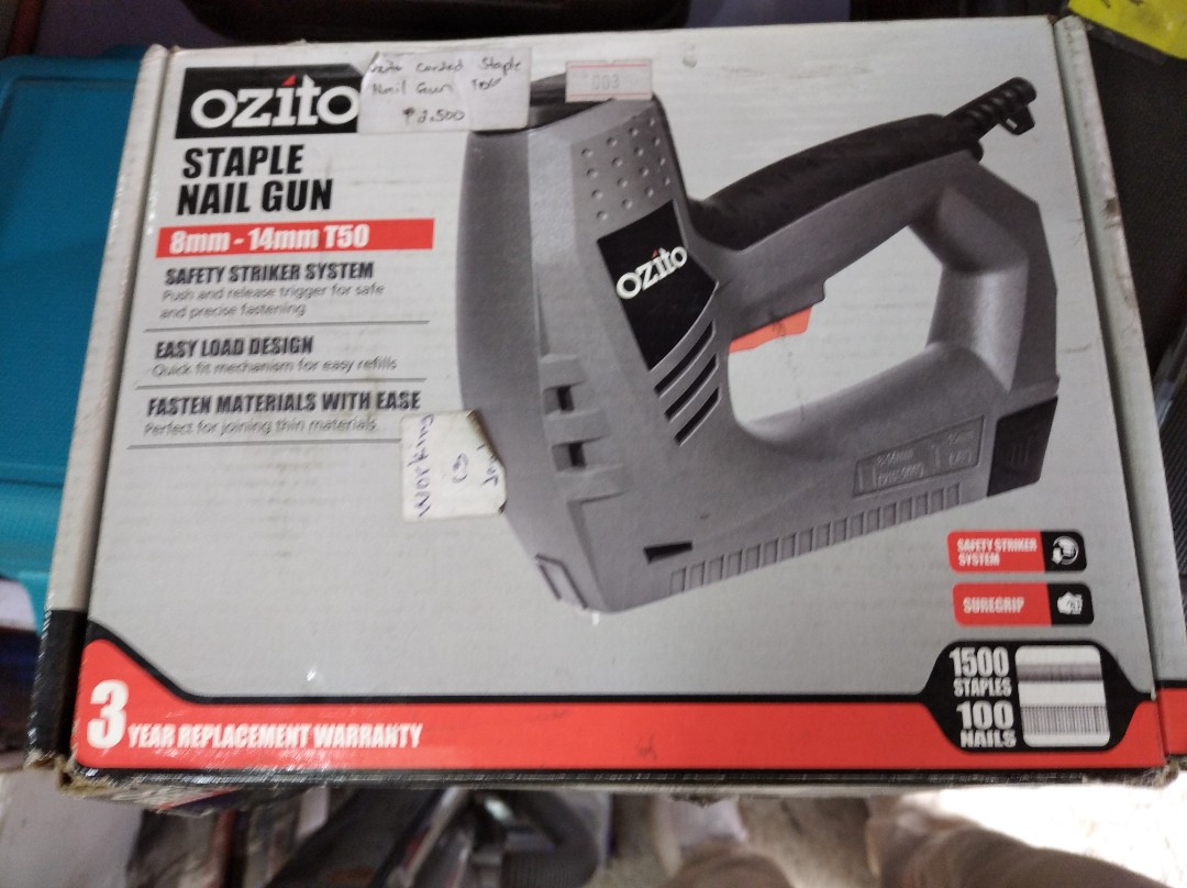 Ozito Staple Nail Gun Corded, Commercial & Industrial, Construction