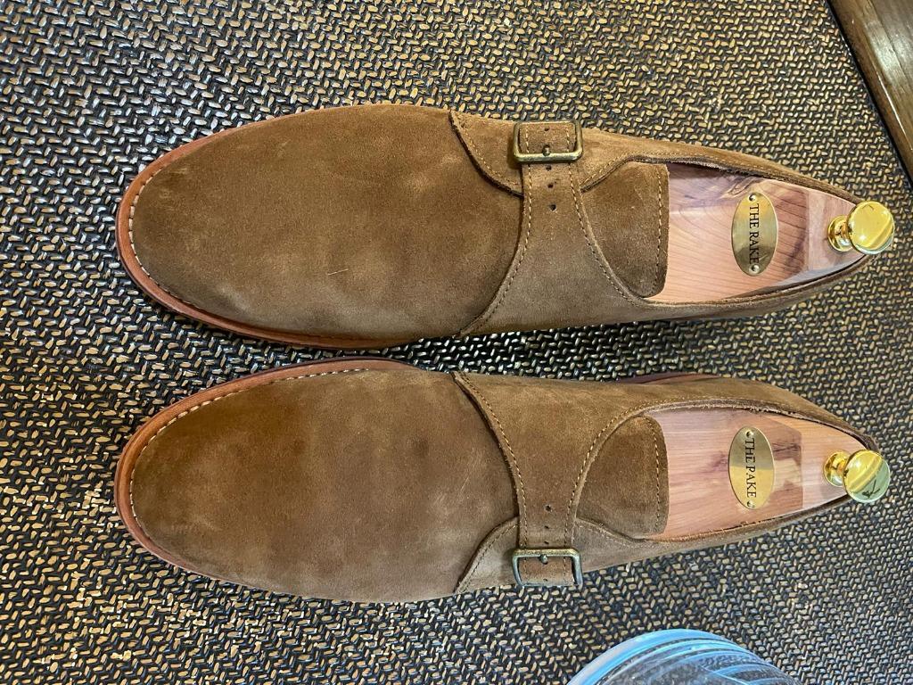 POLO RALPH LAUREN CALDWELL SUEDE MONK STRAP SHOE SNUFF SIZE 13D