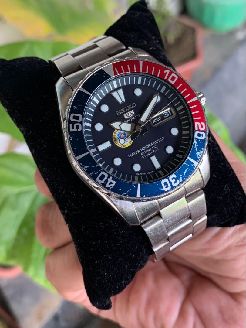 Seiko 5 blue dial stainless steel automatic mens watch snzf15 top