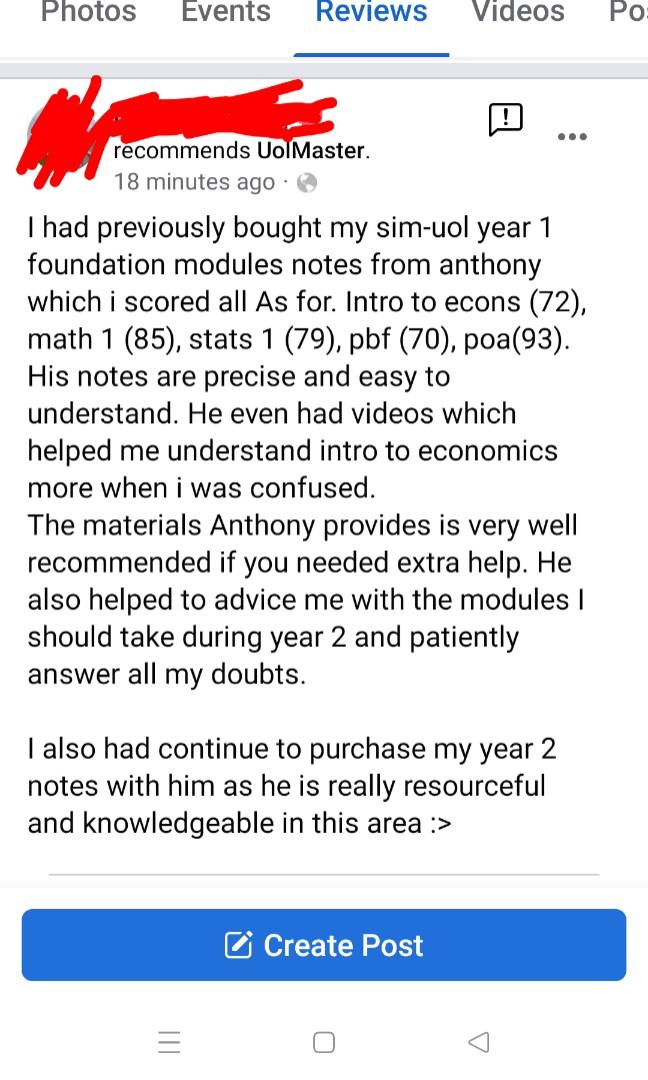 SIM UOL FIRST CLASS HONOURS NOTES (Category: Textbooks) located in Singapore. Submitted by thefaithfulobsession (Listing ID 34175658, Image 2). Description: Many students Ace-ed their exams with us, click: 'https://uoltuition-sg.blogspot.com/p/anthonys-uol-notes.html' 'https://uoltuition-sg.blogspot.com/p/anthonys-uol-tuition-testimonials.html' to see their testimonials. 🥇🏆🏅🎖 SIM UOL BEST NOTES 👍Kindly swipe the photos for testimonials. ⭐The