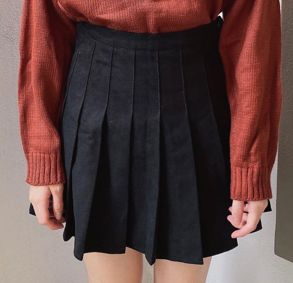 Velvet Tennis Skirt Women s Fashion Bottoms Skirts on Carousell