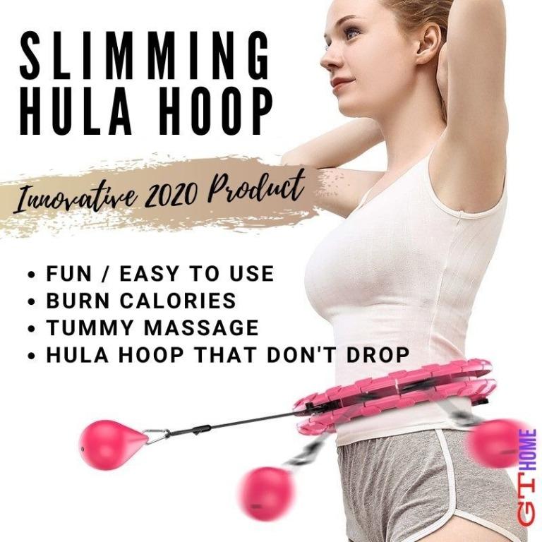 24 Detachable Knots Weighted Hoola Hoop Infinity Hoop Color Exercise Hula Hoop for Adults Weight Loss 