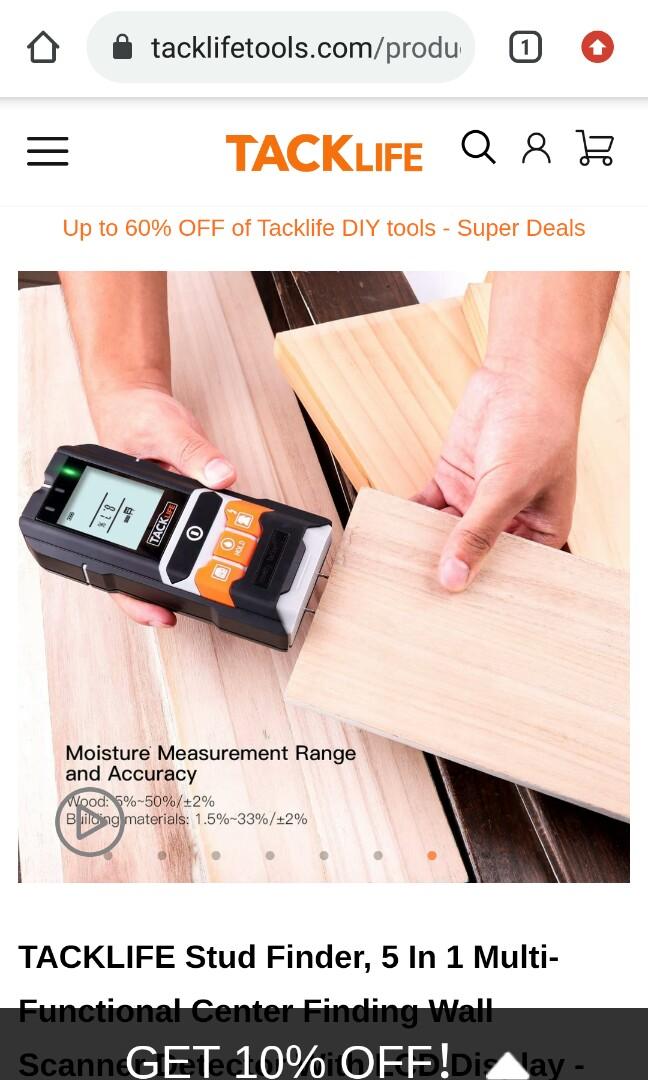 TACKLIFE Stud Finder, 5 In 1 MultiFunctional Center Finding Wall