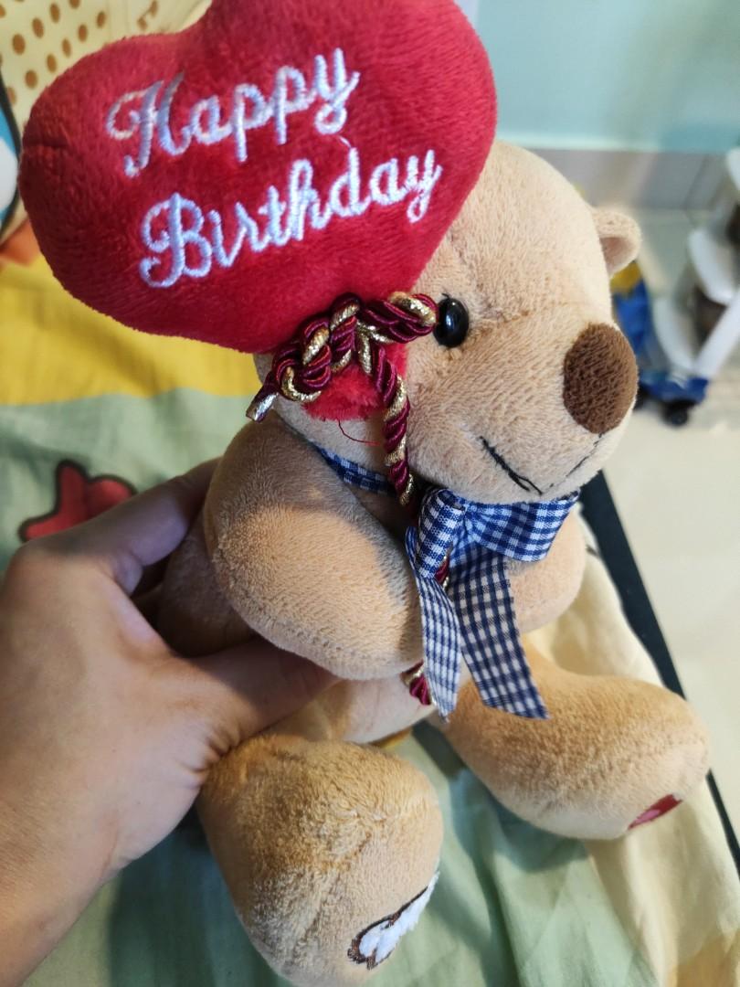 Teddy bear happy birthday soft toy, Hobbies & Toys, Toys & Games on