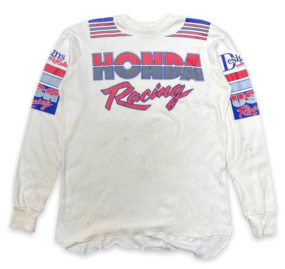 VINTAGE HONDA USA RACING T SHIRT Men s Fashion Tops