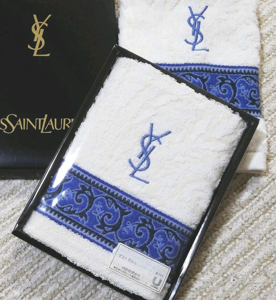 Authentic YSL Cotton Hand Towels 2 PCS Luxury Accessories on