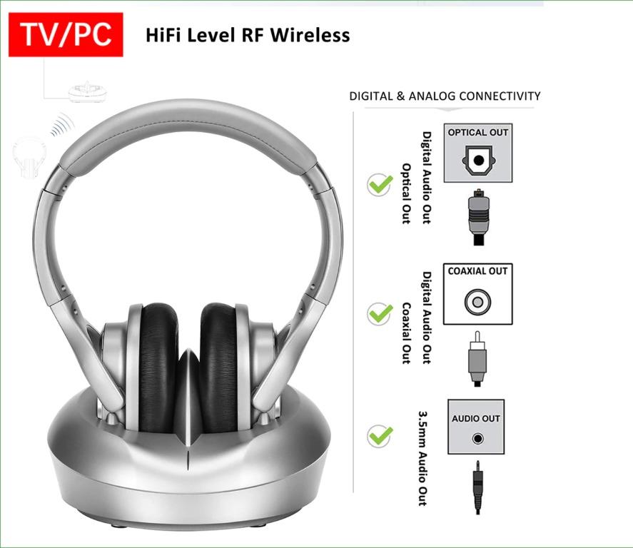 Zanchie Wireless TV Headphones Audio Headphones Headsets on Carousell