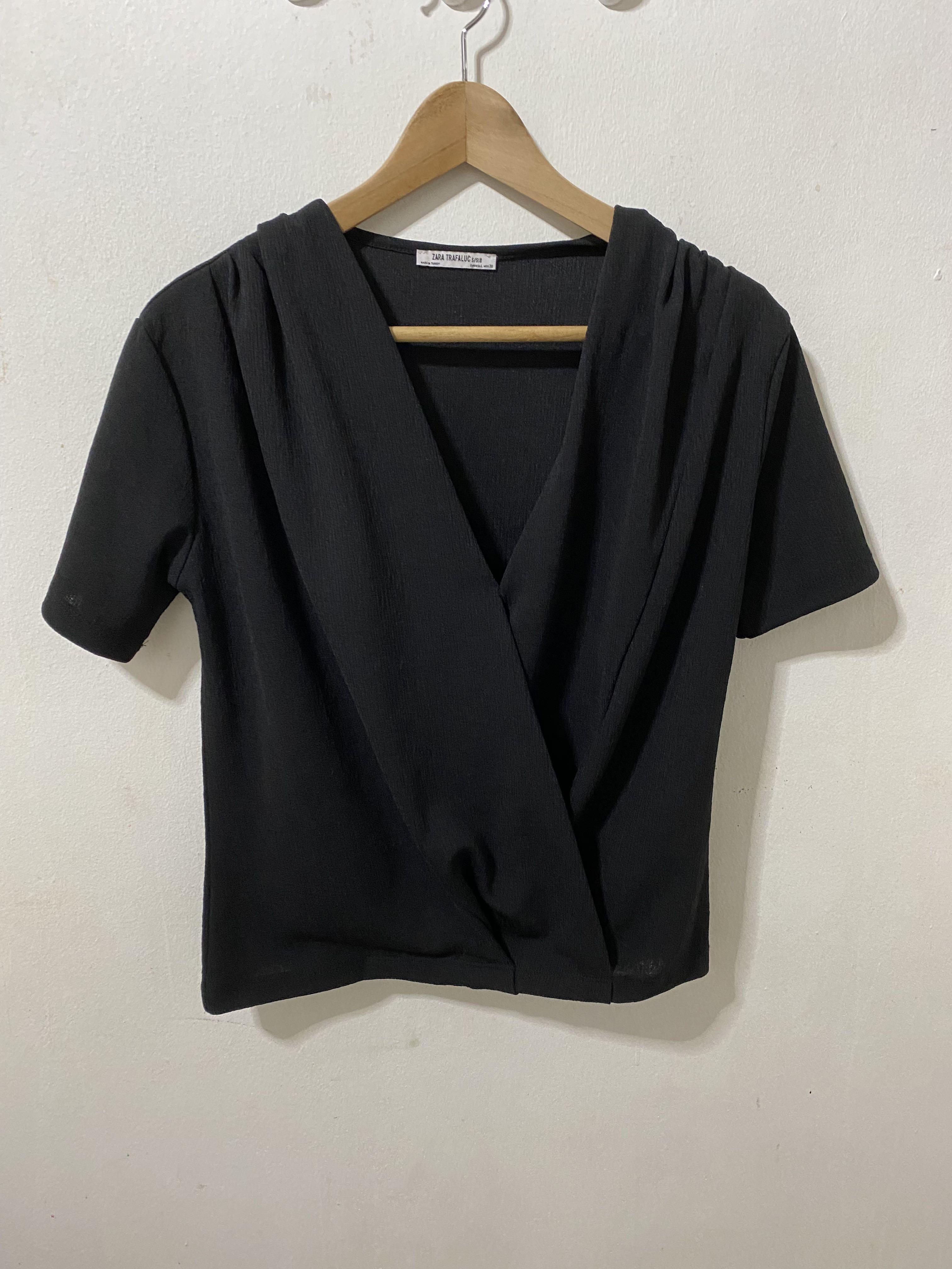Zara black wrap top Clearance