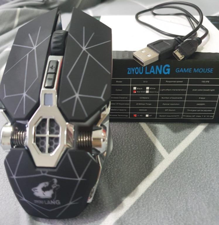 ZIYOU LANG X13 Wireless Rechargeable Game Mouse Mute RGB Gaming Mouse ...