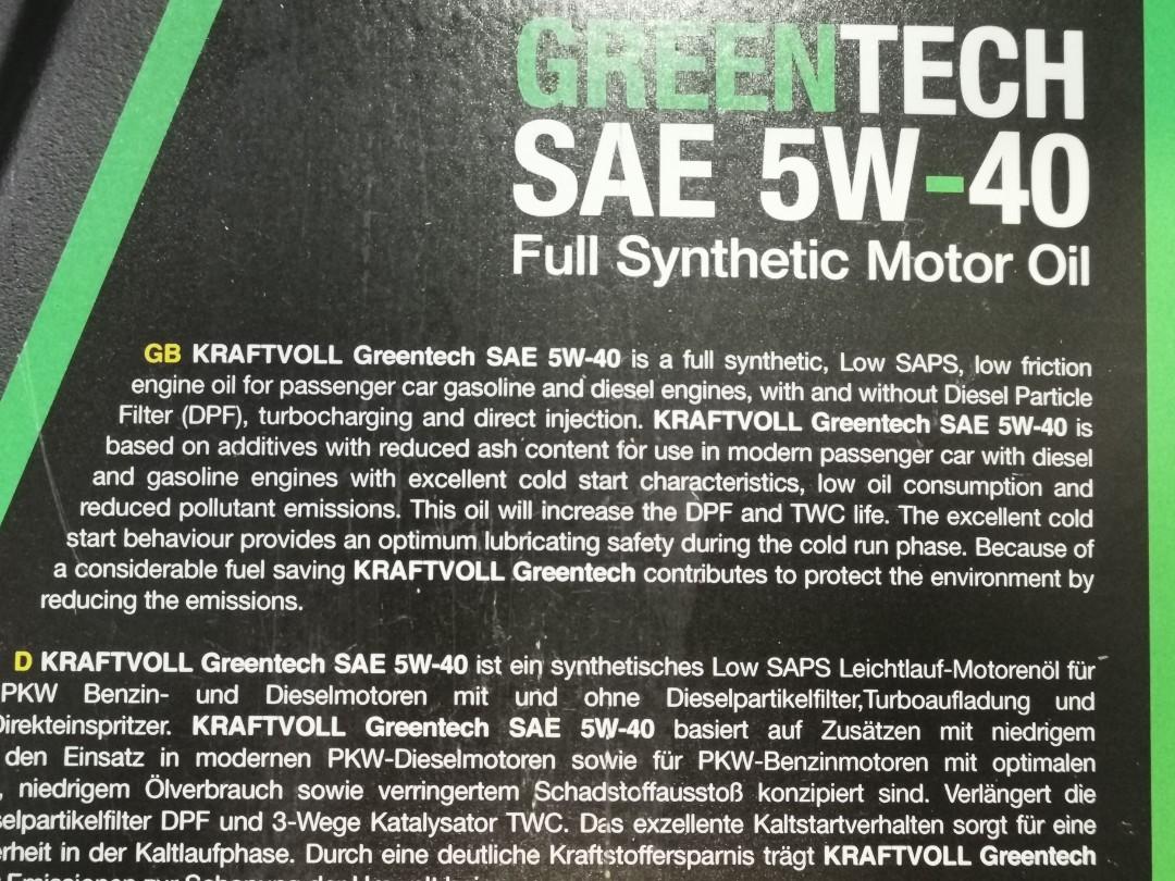 5W-40 *low saps* 5L GERMANY 5W40, Car Accessories, Accessories on Carousell