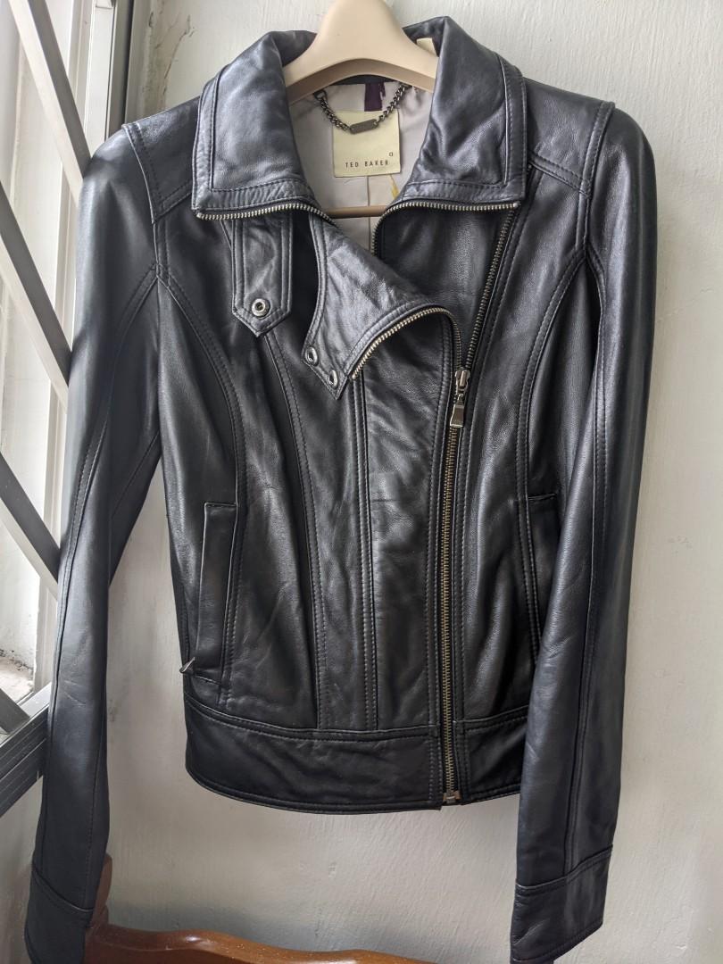 Ted baker london minimal leather biker jacket hot sale