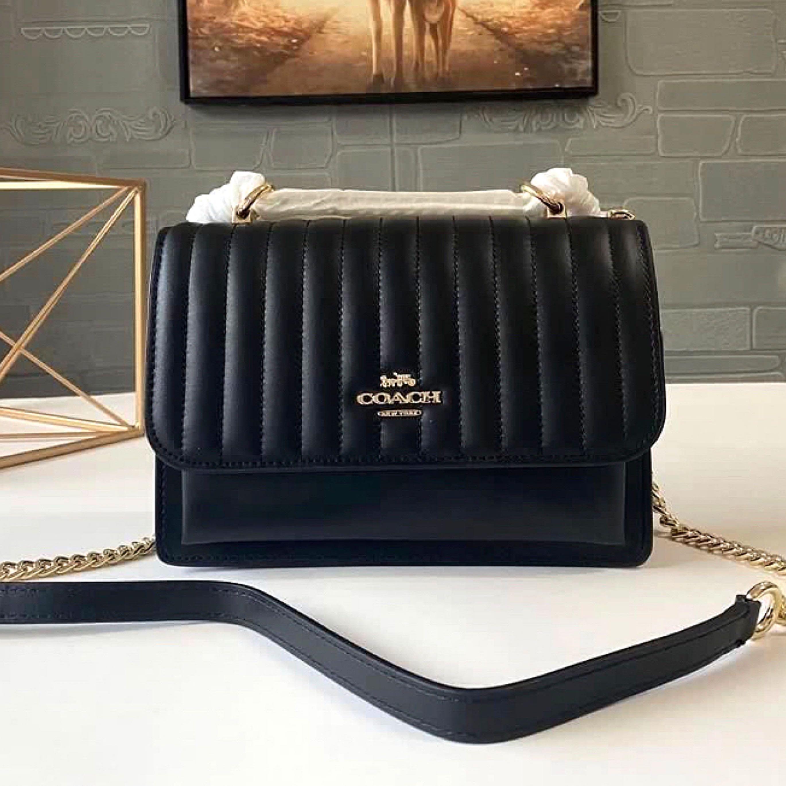 Coach klare crossbody shop with linear quilting black