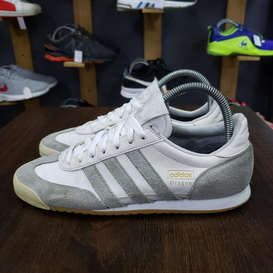 Grey adidas top dragon trainers