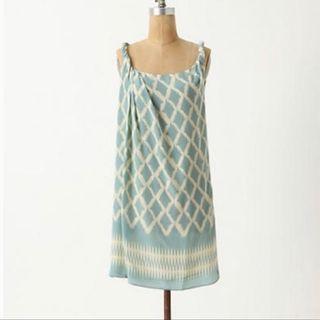 Anthropologie Silk Diamond Lattice Dress by Moulinette Soeurs (Size 2)