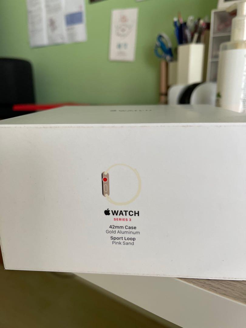 Apple watch series 3 42mm gold aluminum case with pink sand sport loop sale