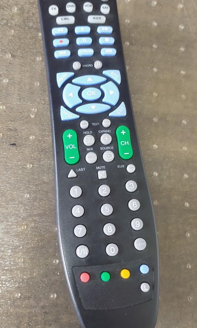 Audio Video Universal Remote Control (Category: TV Parts & Accessories) located in Paranaque City. Submitted by seb_trading (Listing ID 1104992211, Image 1). Description: VERY EASY TO PROGRAM TO YOUR TV or any system replaces almost all original remotes works for TV, DVD, VCR, SAT tv box, Cable vbox, audio amplifiers etc. can control volume, change channel, power on off, menu, sourcr etc. uses AAA batteries (2pcs.) Home & CO brand Australia & USA