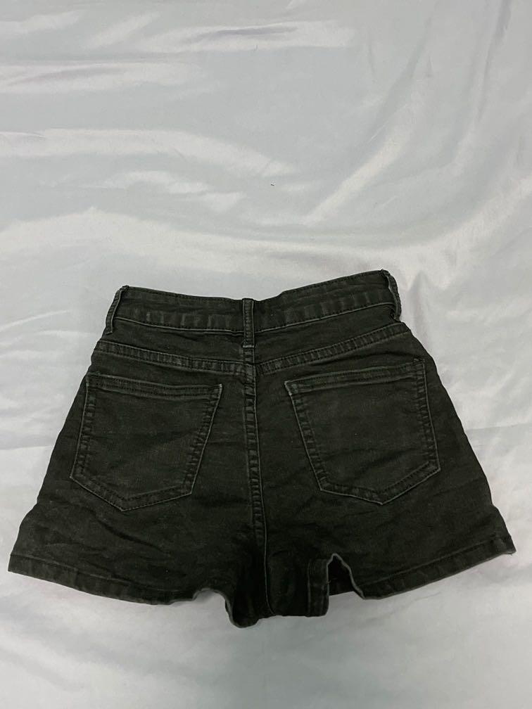 Black Denim Shorts, Women's Fashion 