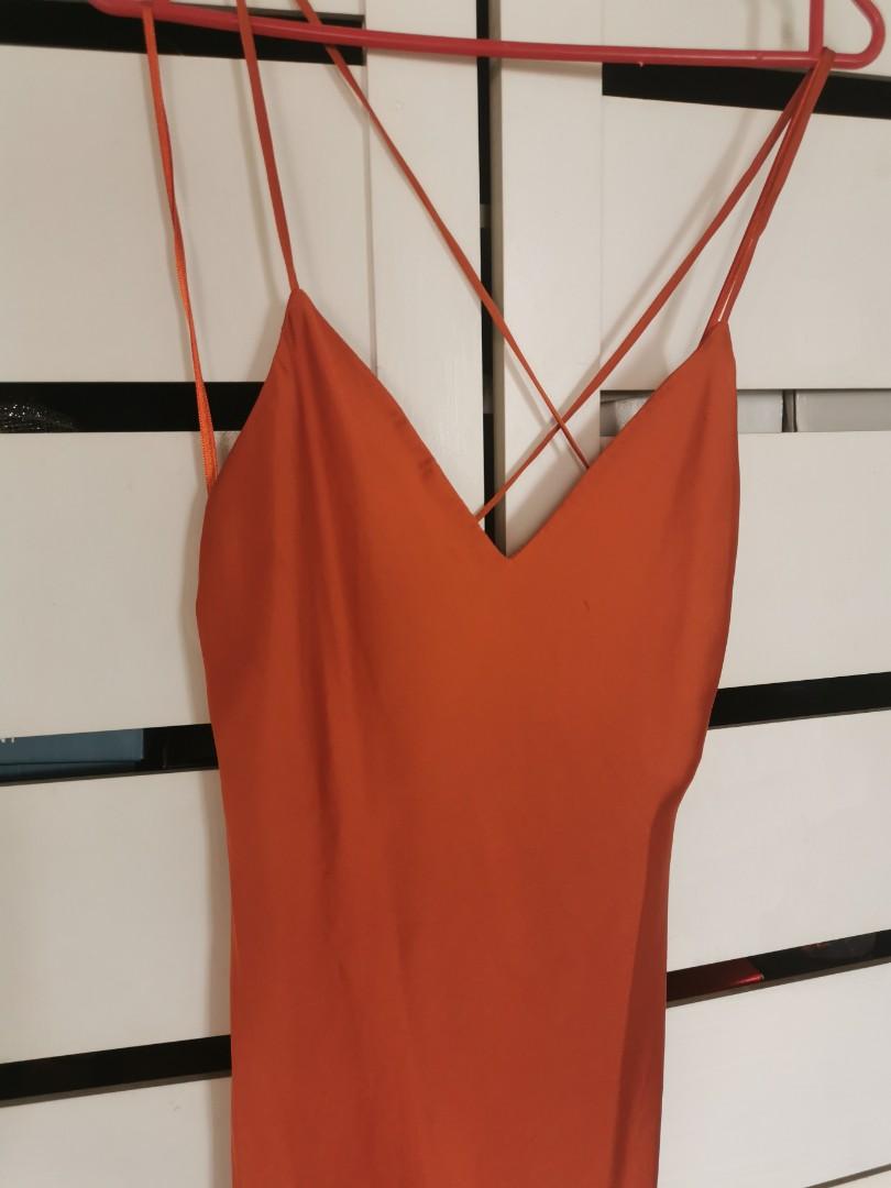 Topshop burnt discount orange dress
