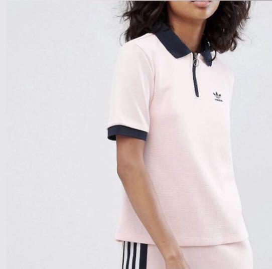 Adidas osaka polo shirt in pale pink clearance